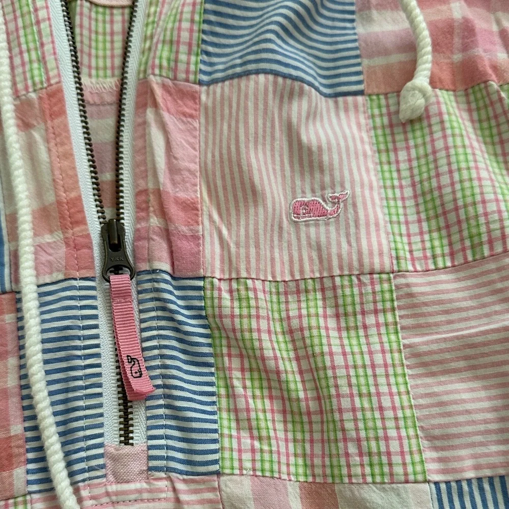 Vineyard Vines Pink and Blue patchwork Hoodie small - Picture 4 of 5